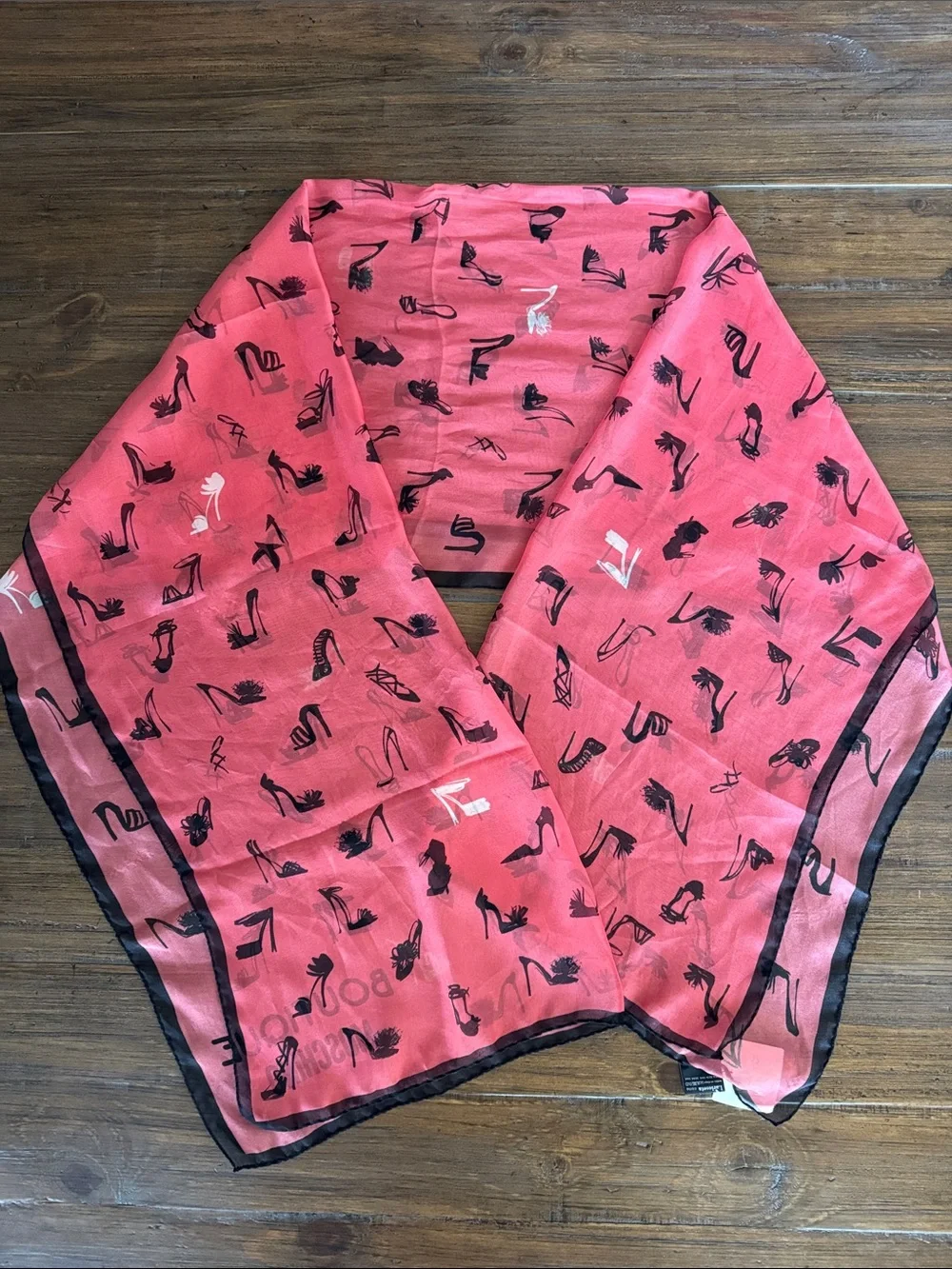 Vintage NWT Moschino Silk Sultry High Heel Shoe Print Scarf